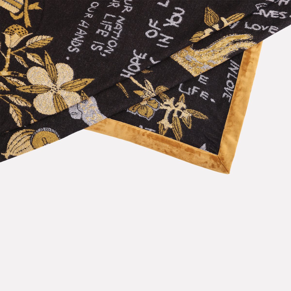 Wonderboy Wisdom Woven Blanket in Gold