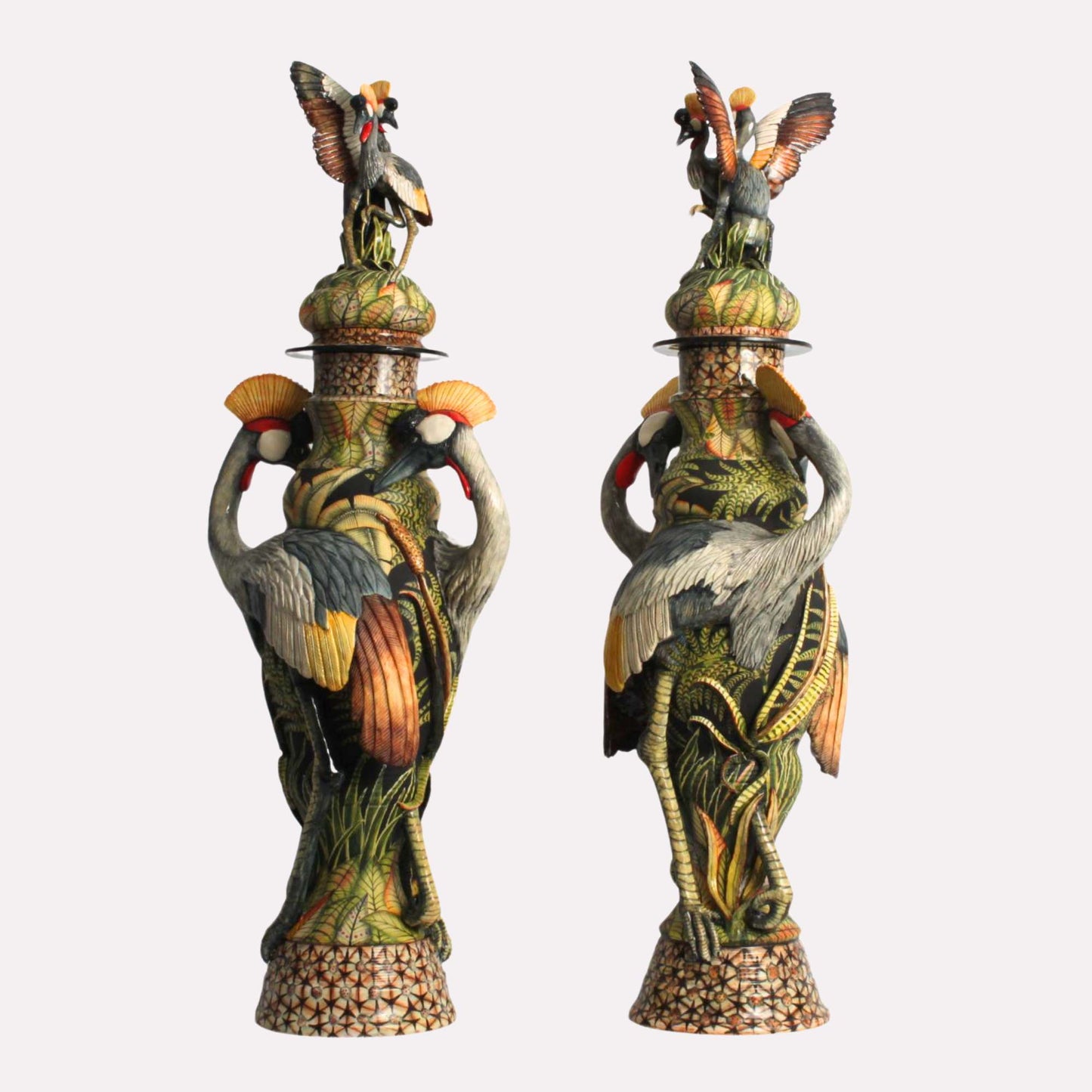 Crowned Crane Urns