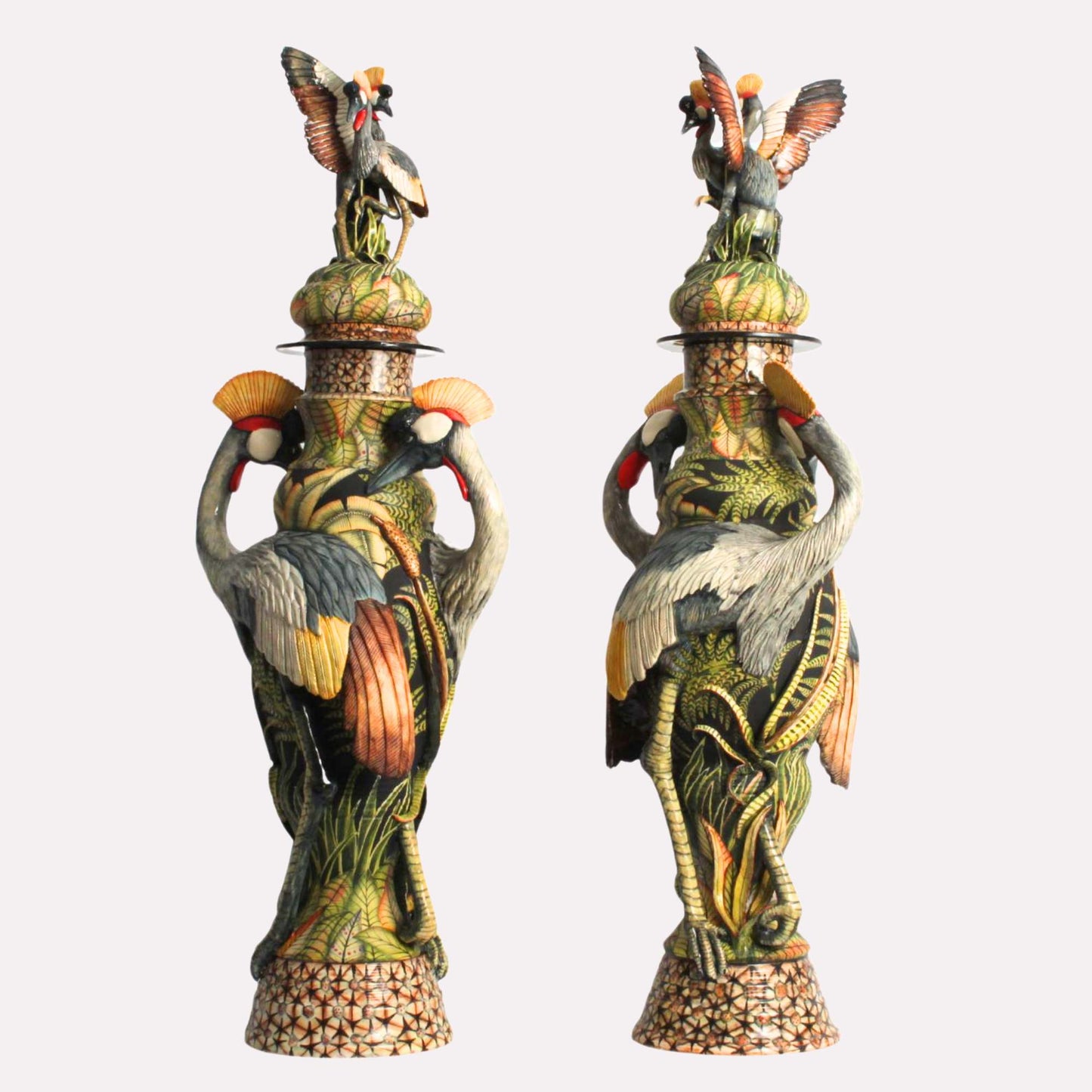 Crowned Crane Urns