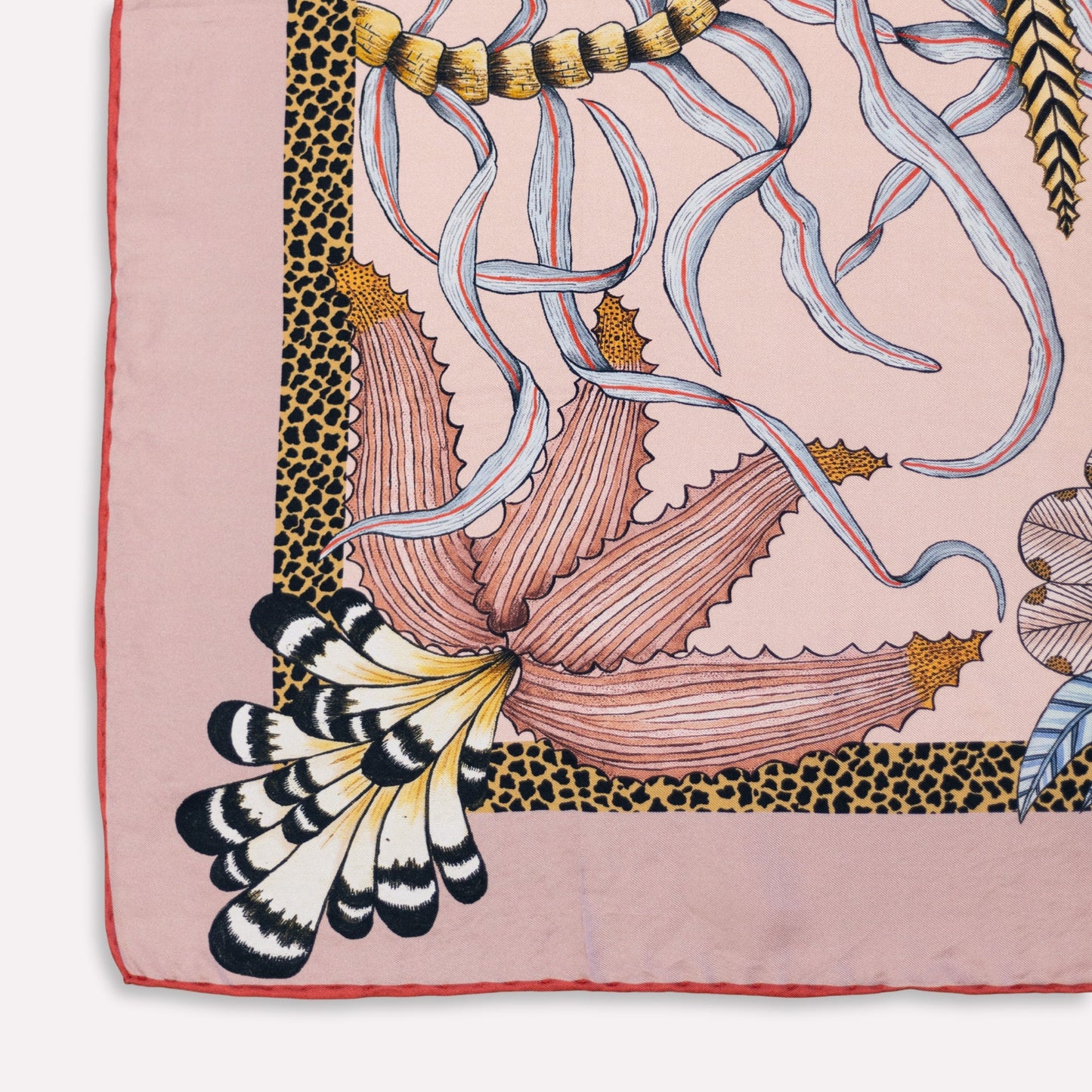 Double-Sided Sabie Kings Silk Scarf Flamingo 90