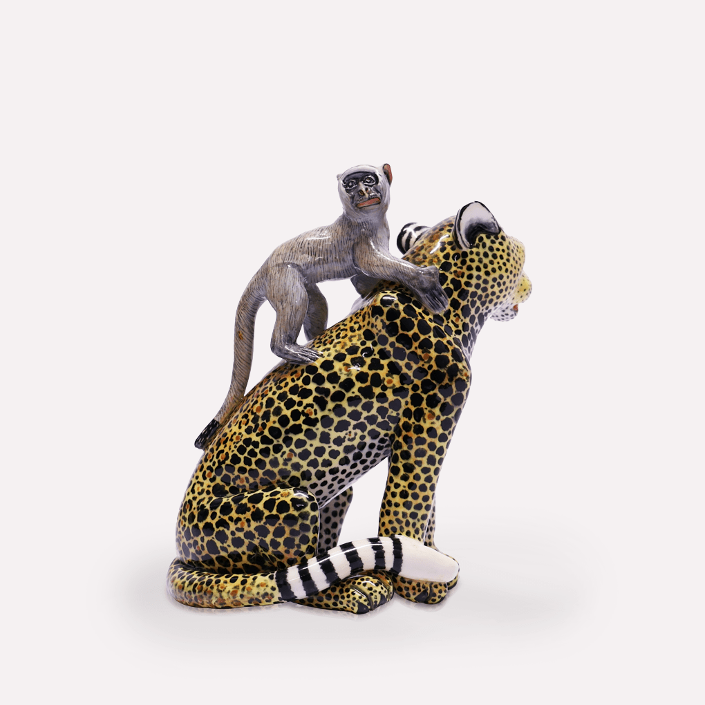 Leopard and Monkey Sculpture