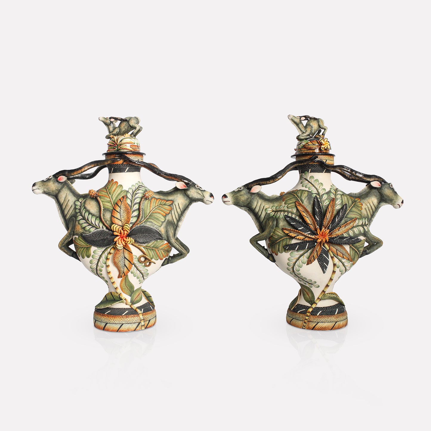 Kudu Large Urn Pair