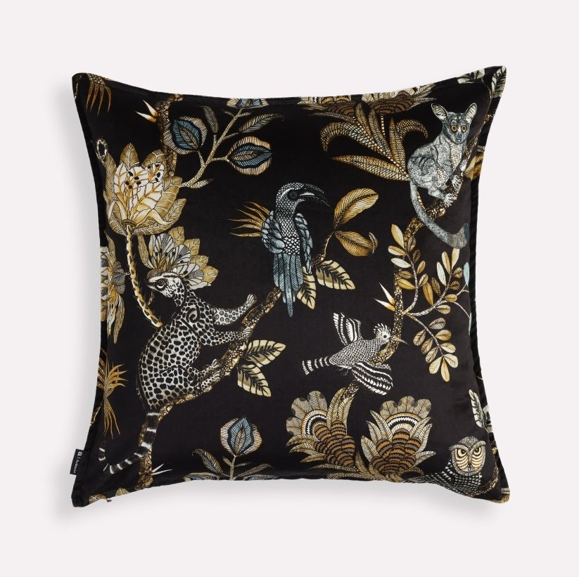 Camp Critters Brass Velvet Cushion Cover