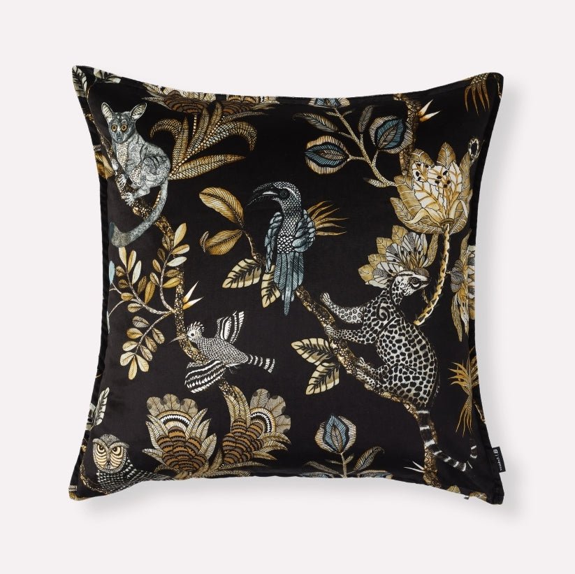 Camp Critters Brass Velvet Cushion Cover