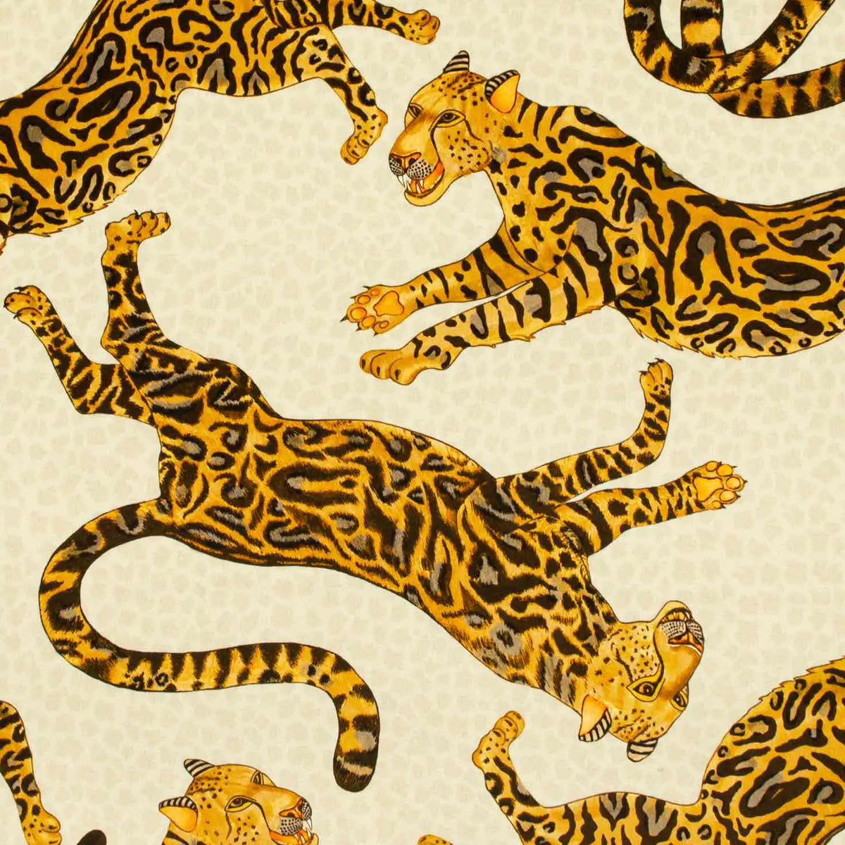 Cheetah Kings Stone Velvet Fabric Ardmore Design
