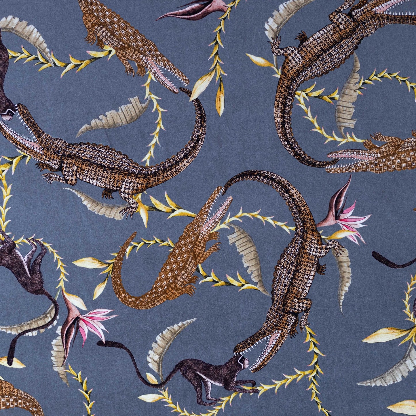 River Chase Silver Ripple Velvet Fabric