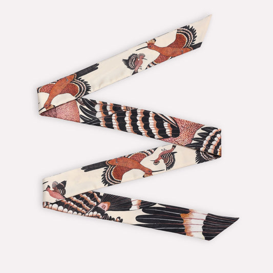 Hoopoe Hop Silk Twill in Stone 165