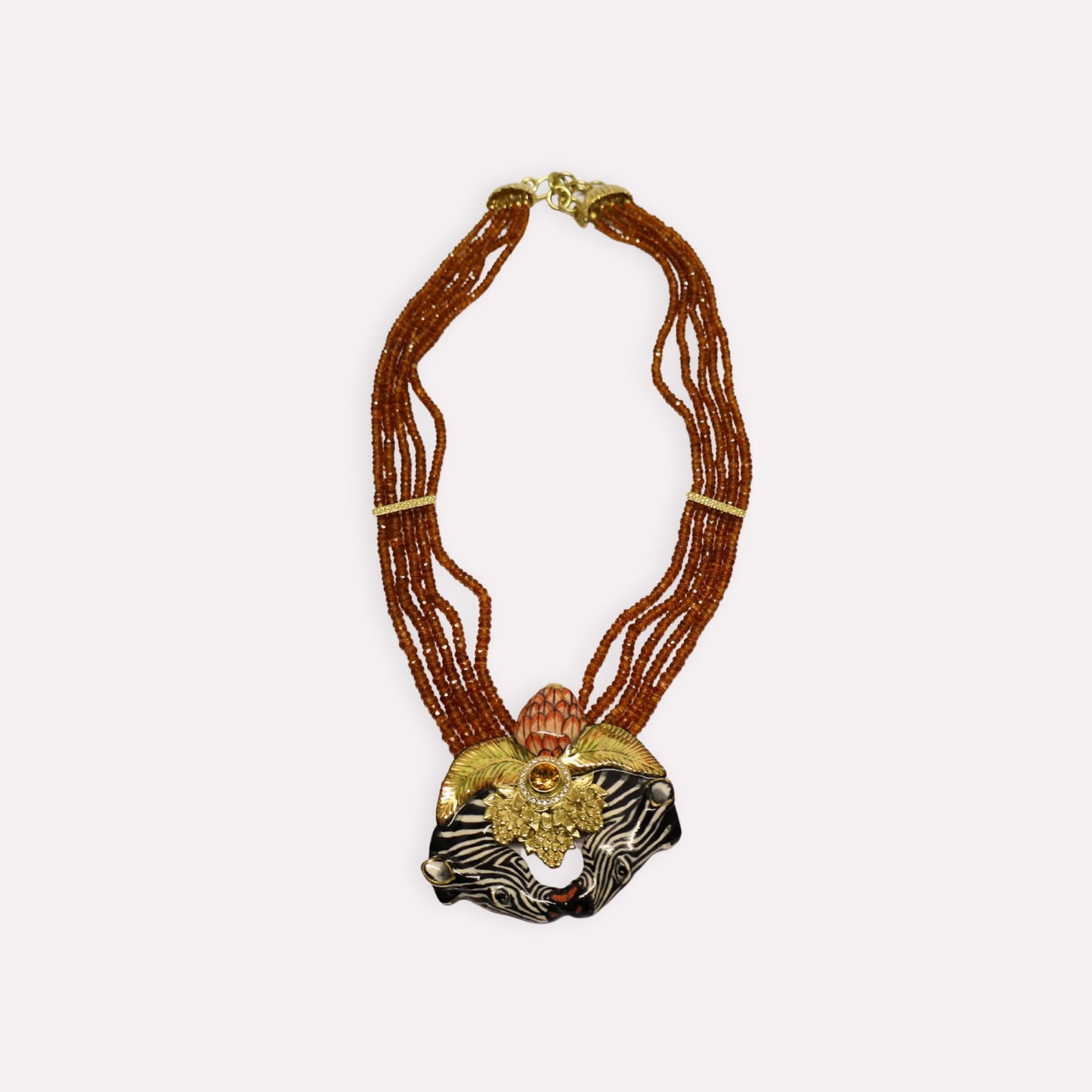 Double Zebra Head Pendant