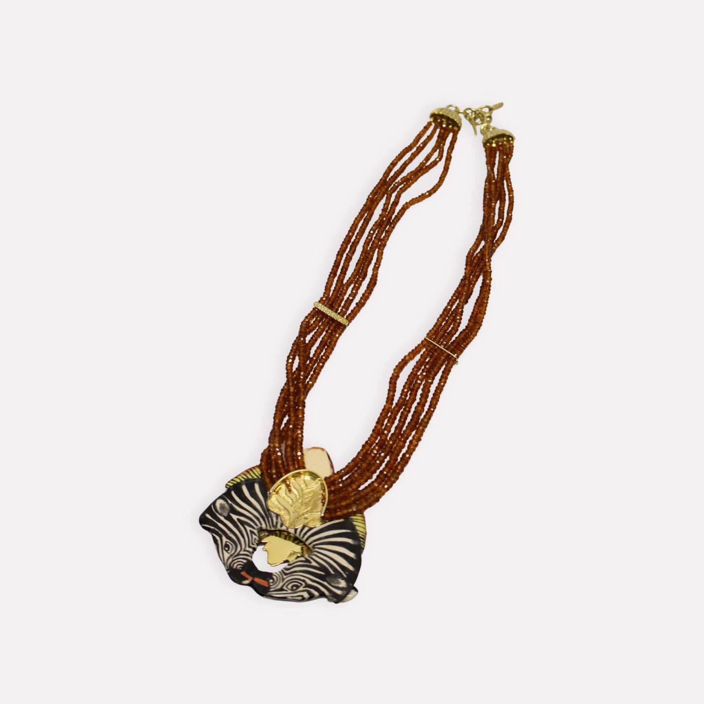 Double Zebra Head Pendant