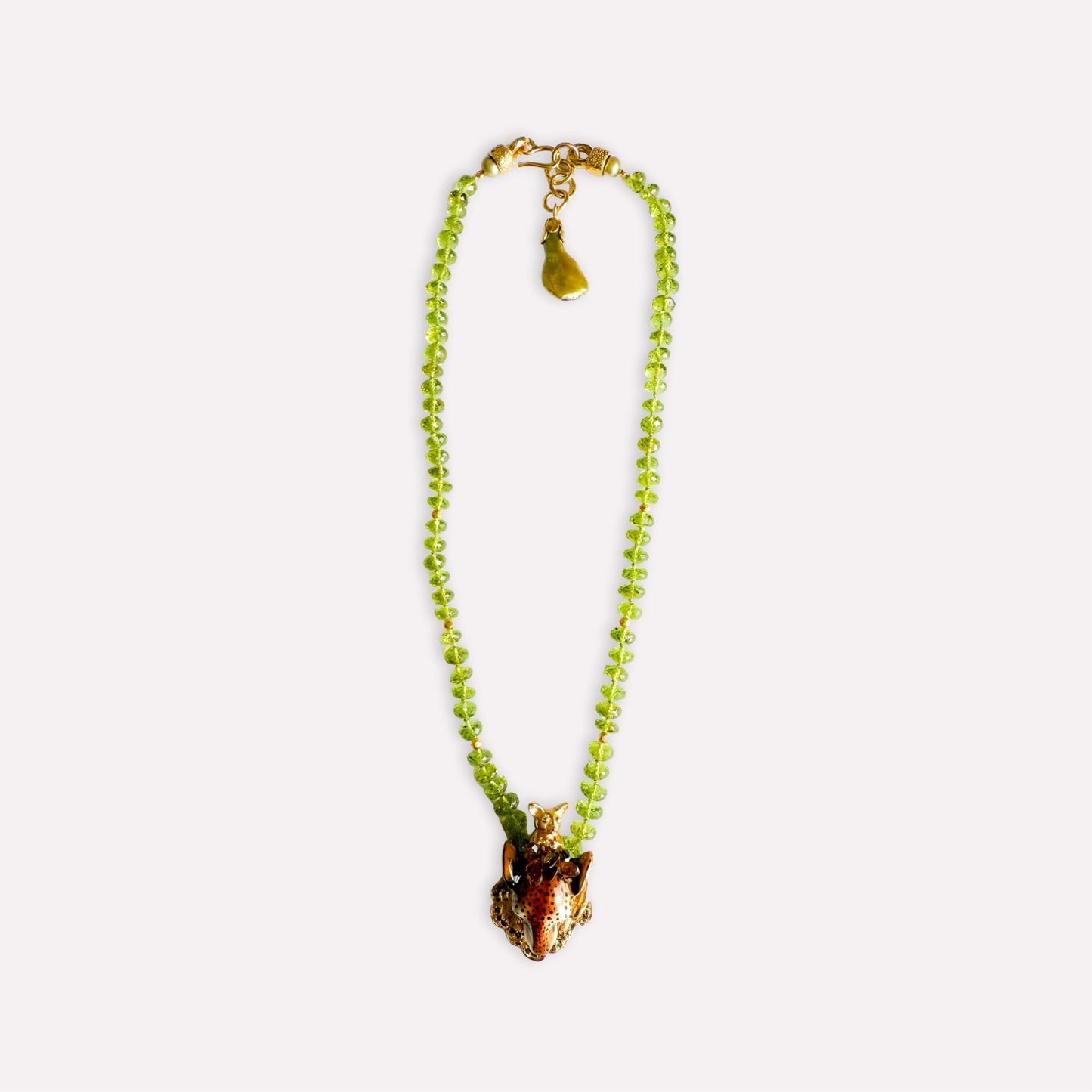 Leopard Head with Bushbaby Necklace
