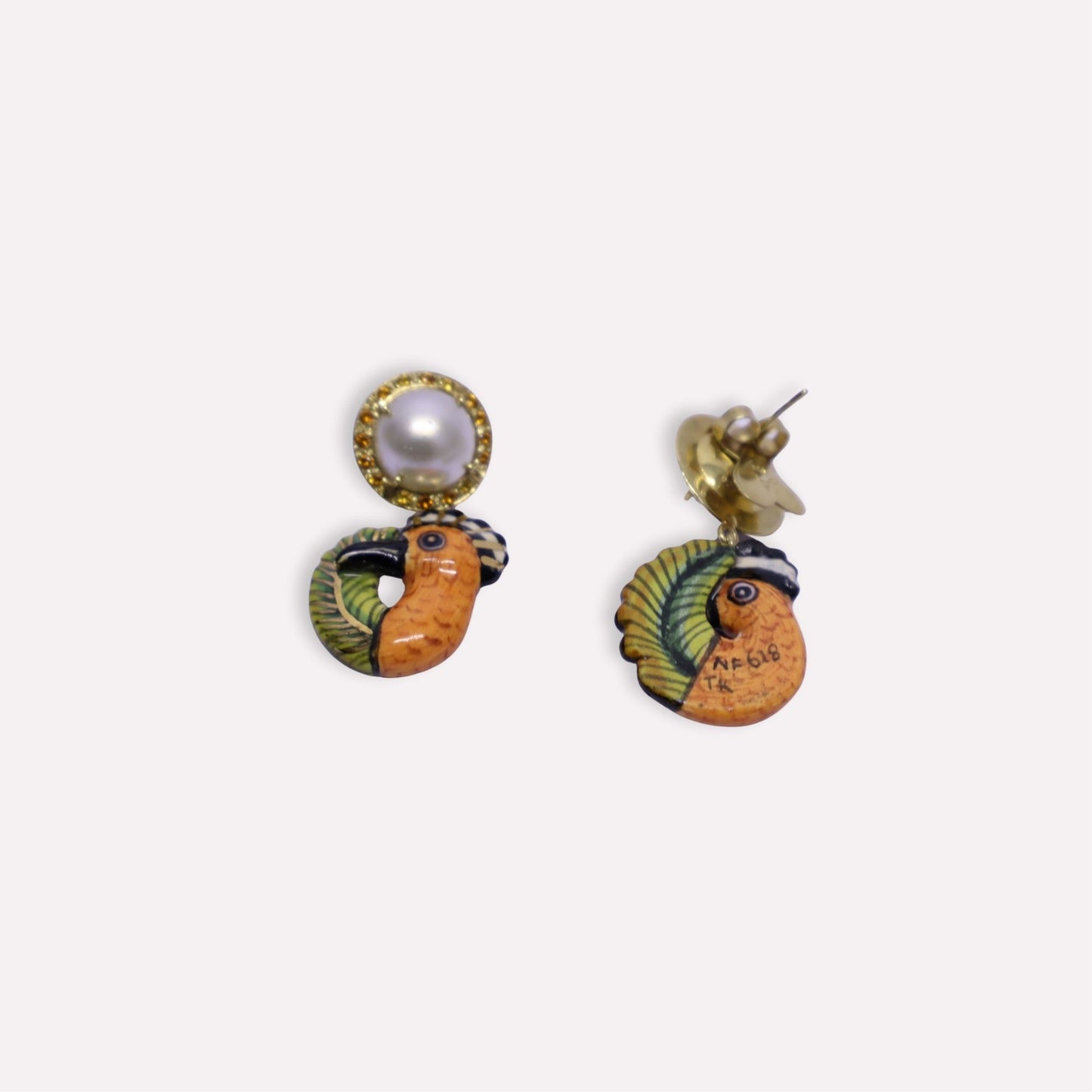 Mabe Pearl Hoopoe Earrings