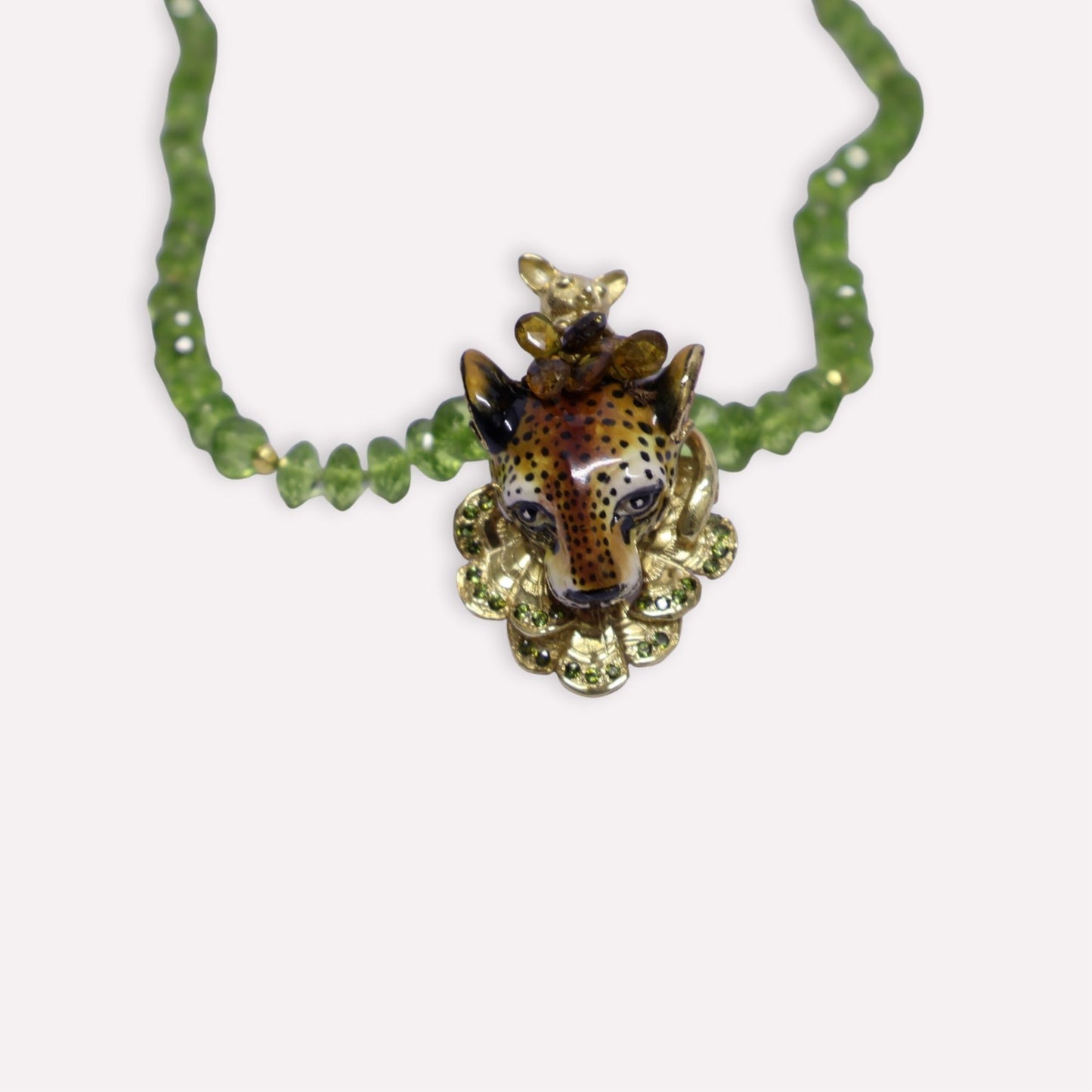 Leopard Head with Bushbaby Necklace