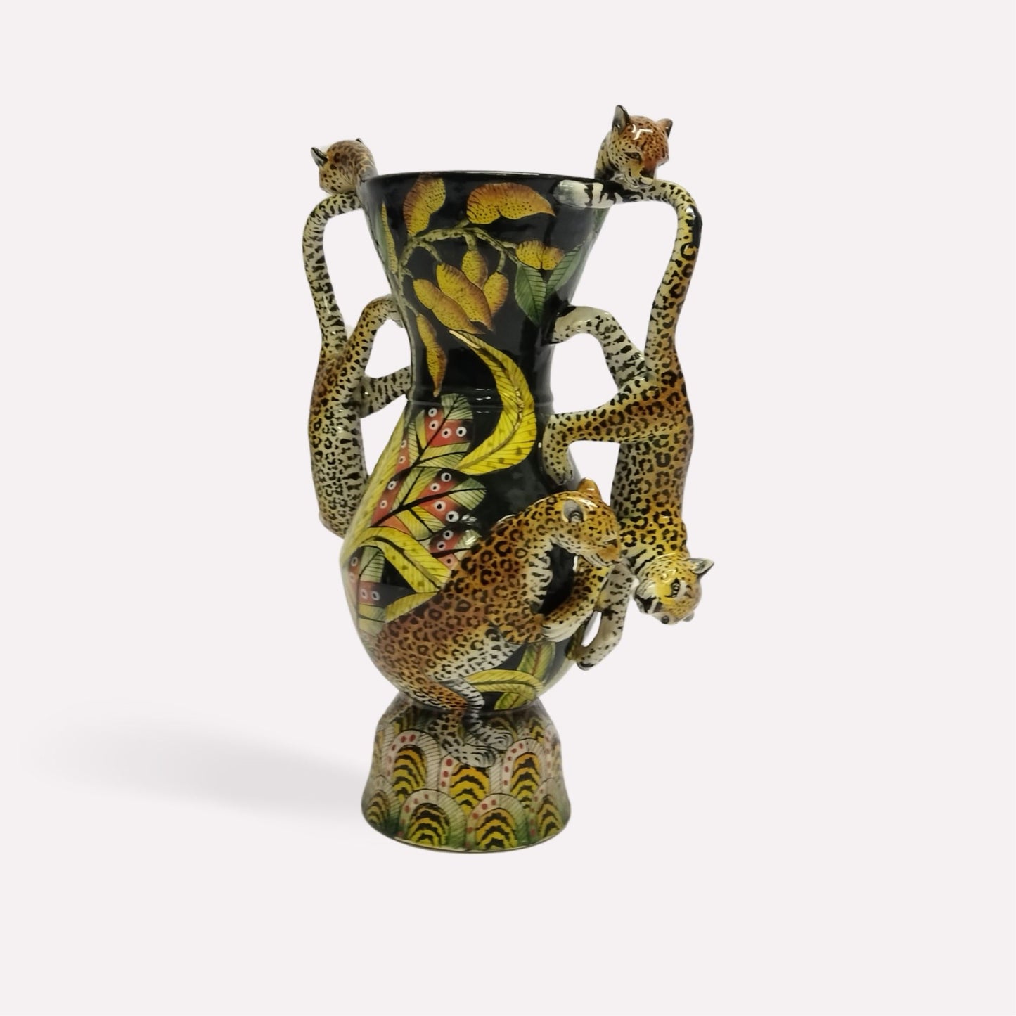 Leopard Gold Lustred Vase