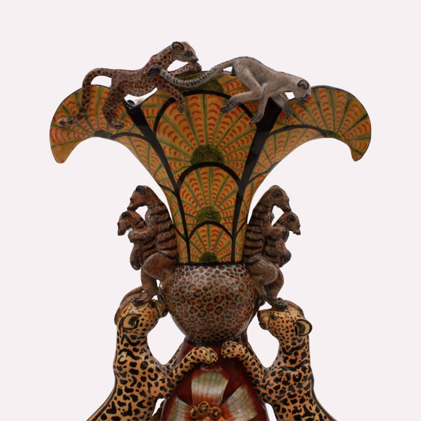 Lion Cheetah Vase