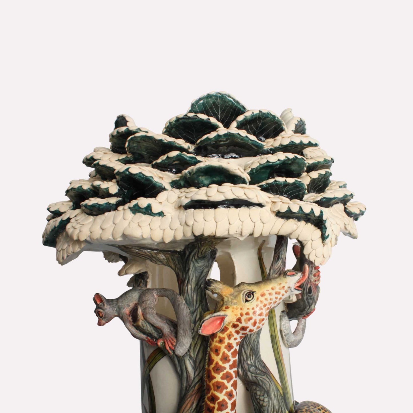 Giraffe and Leopard Vessel