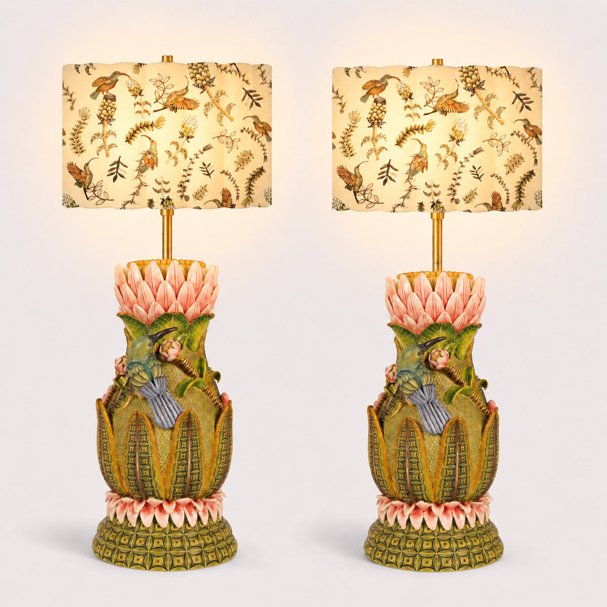 Sunbird & Protea Lamp Bases