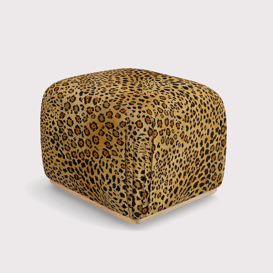 Nyala Ottoman Safari Spot Gold Linen