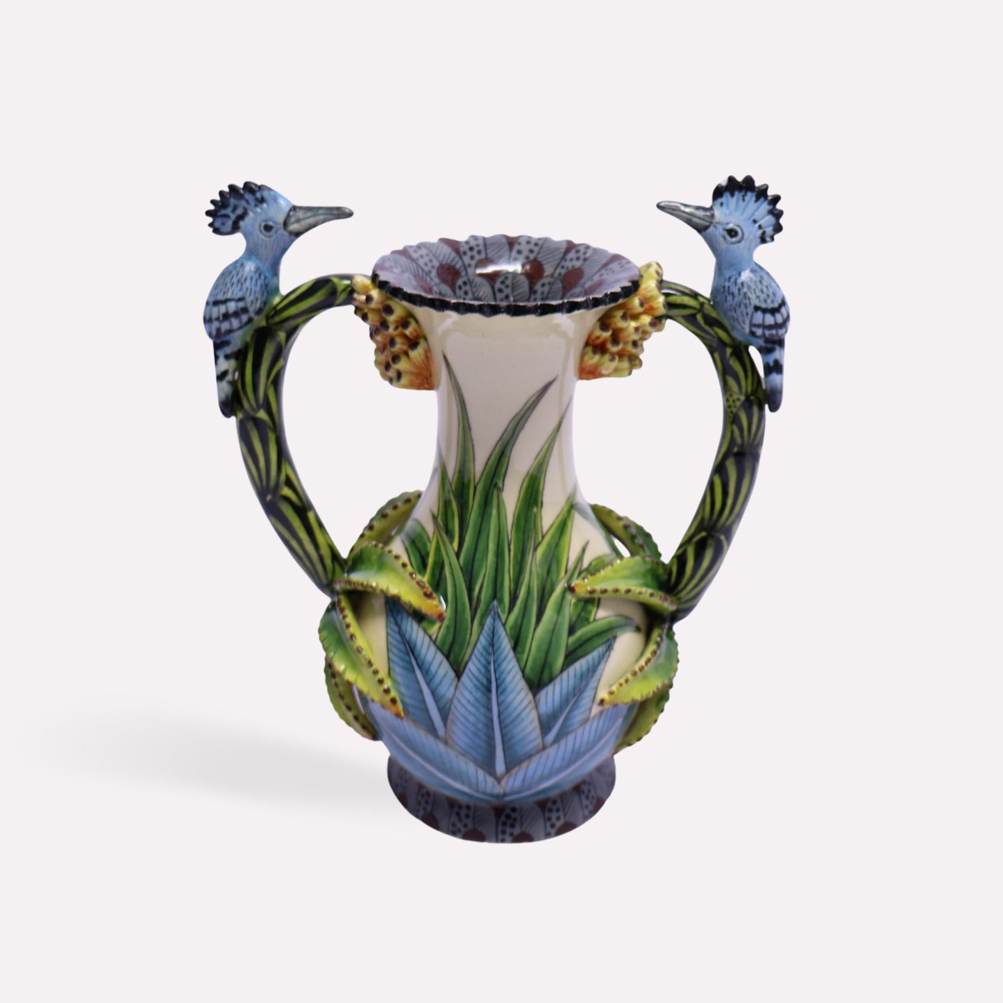 African Hoopoe Vase