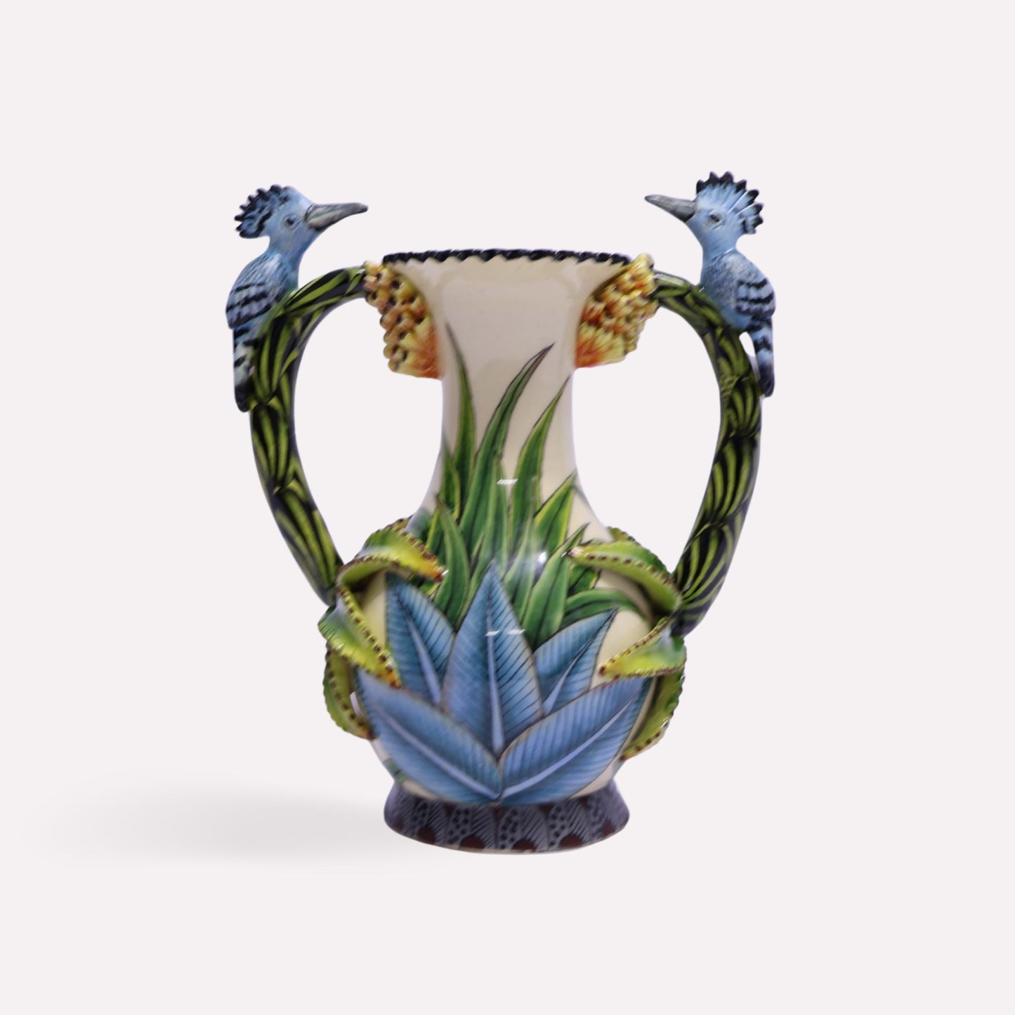 African Hoopoe Vase