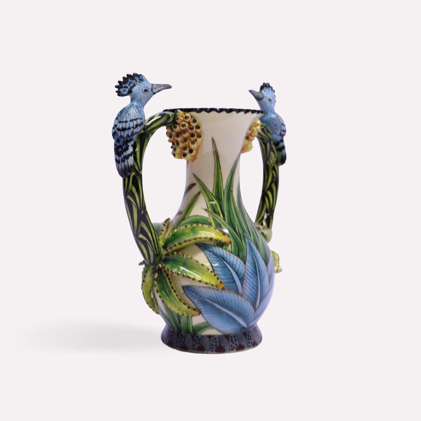 African Hoopoe Vase
