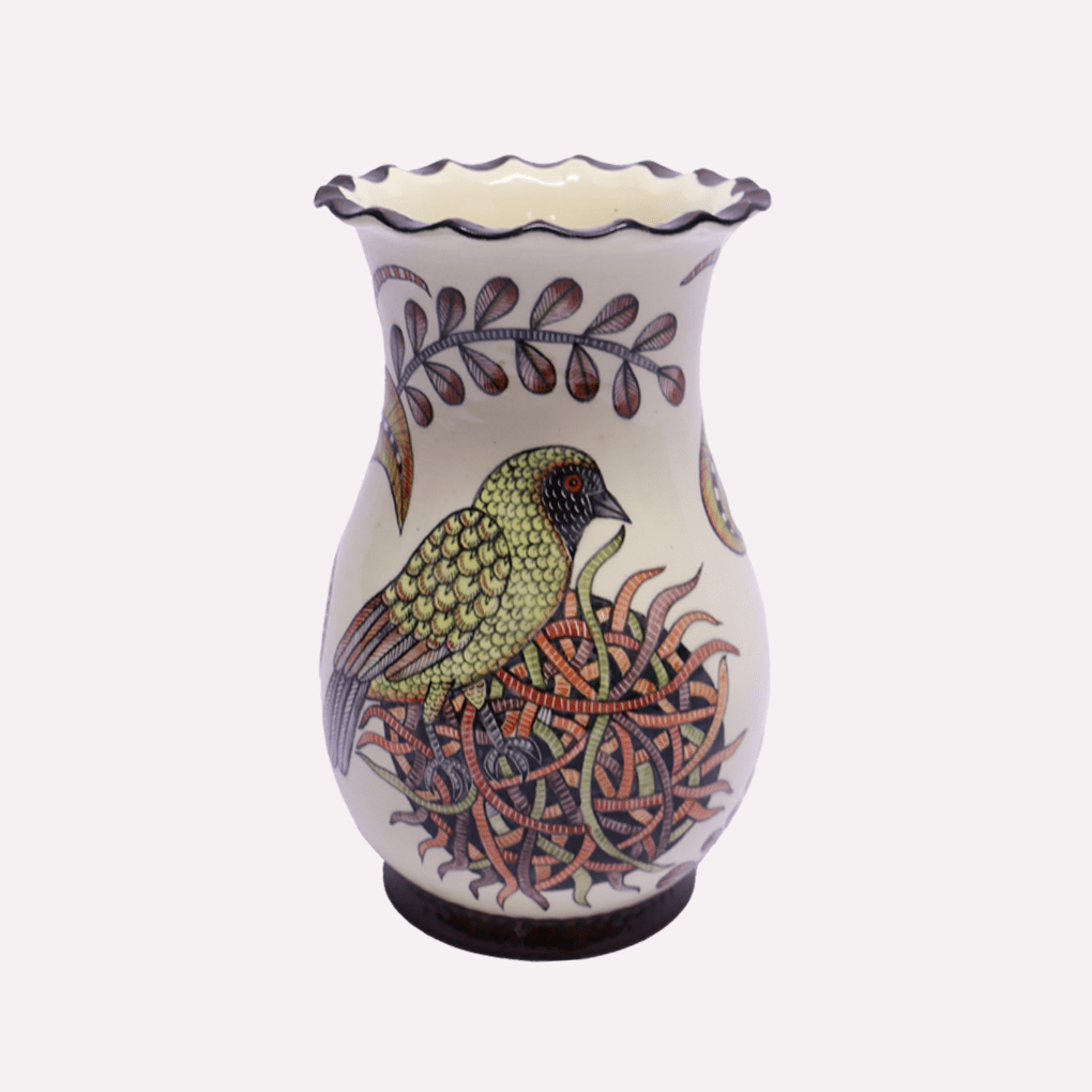 Weaver Bird Plain Vase