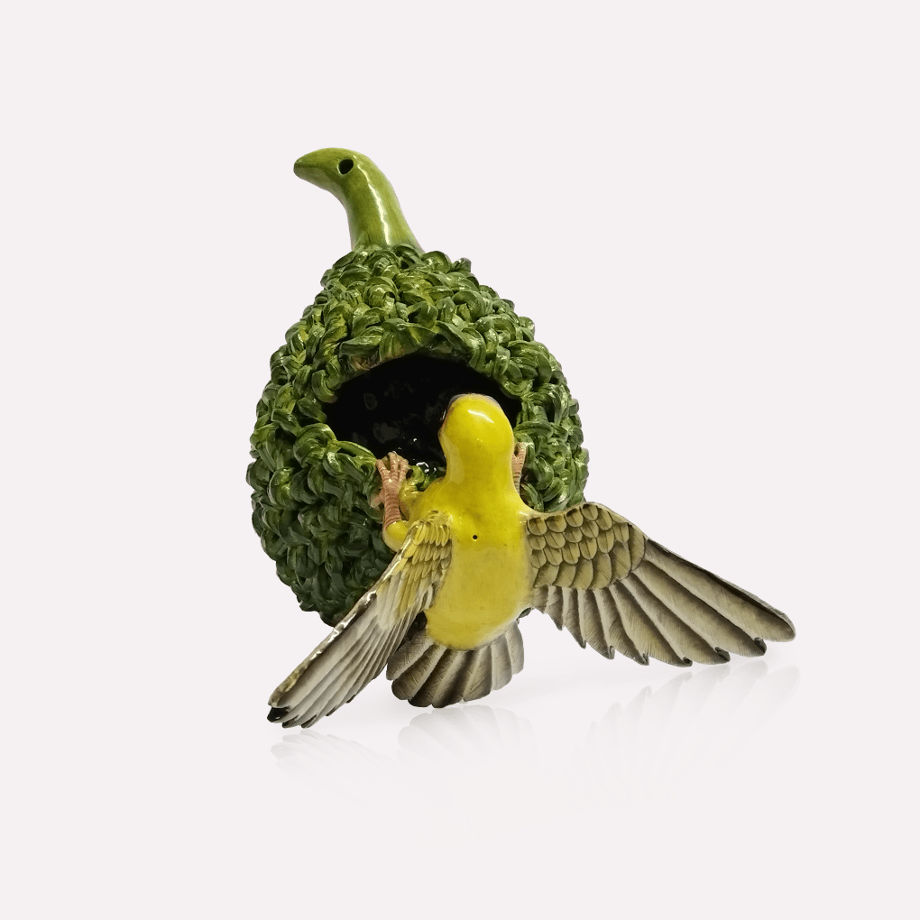 Masked Weaver & Nest Sculpture