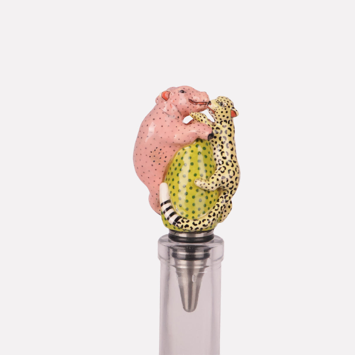 Hippo & Leopard Ceramic Stopper