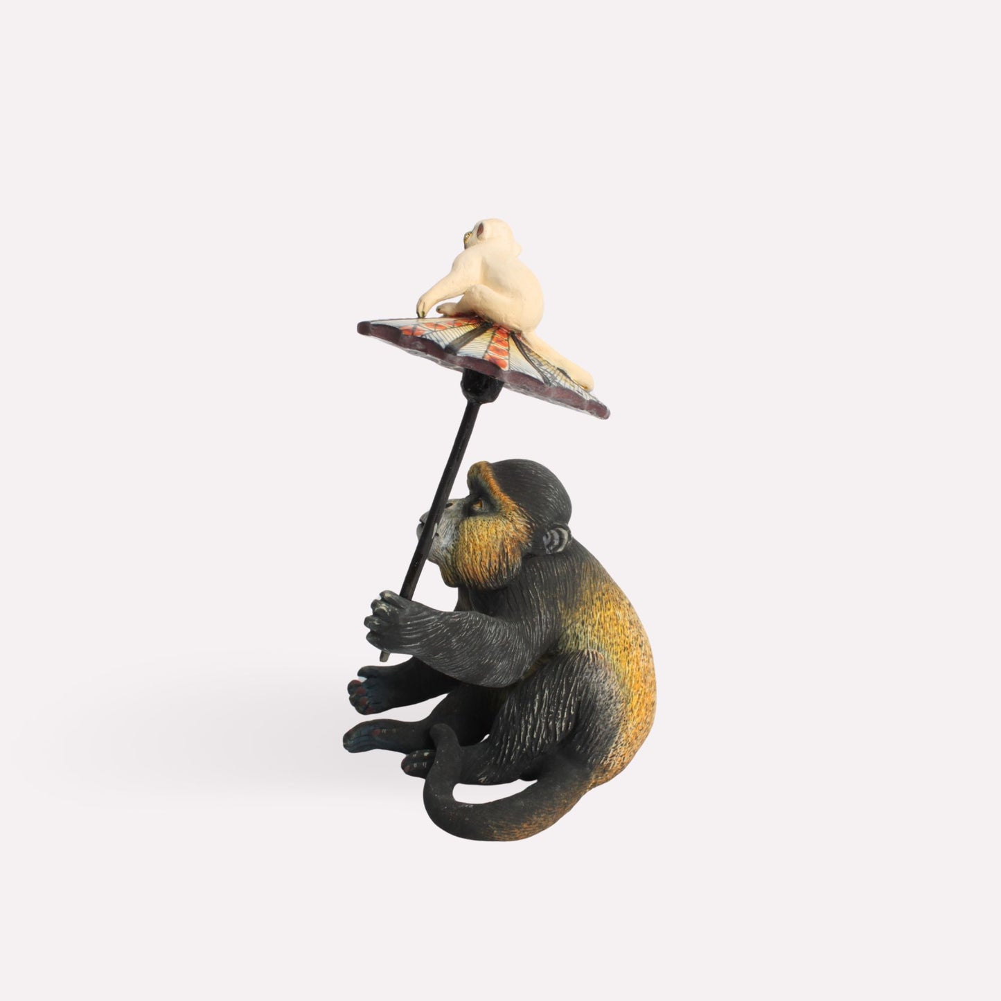Golden Gorilla Baby Sculpture