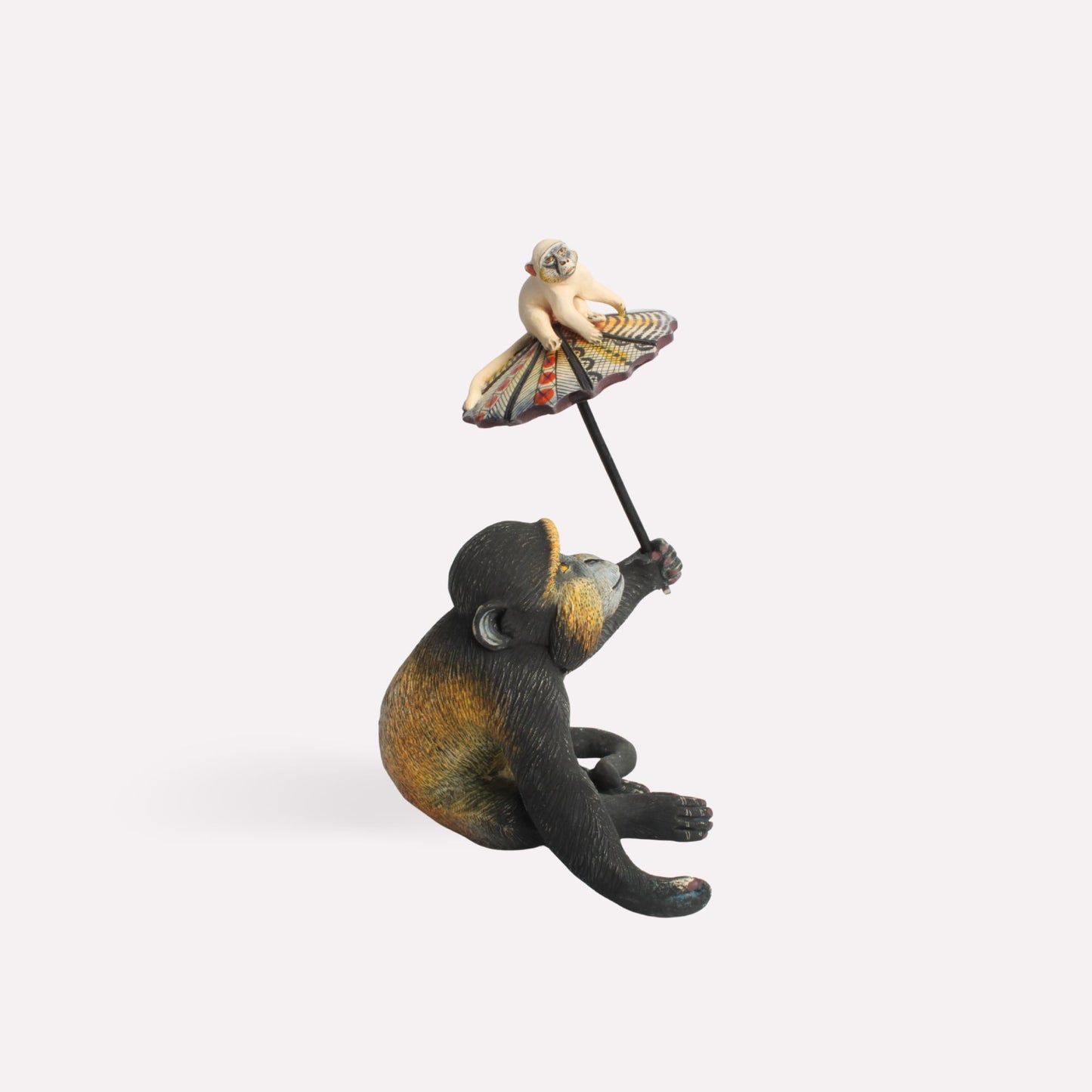 Golden Gorilla Baby Sculpture