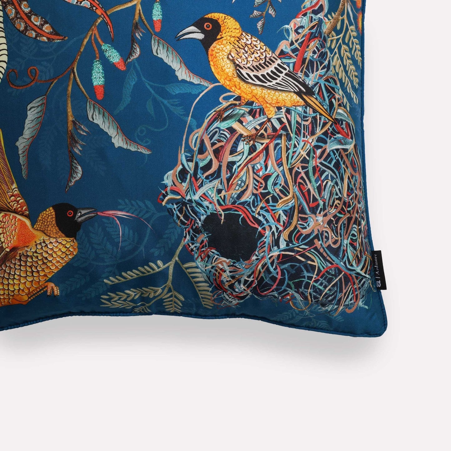 Thanda Nests Midnight Silk Cushion Cover