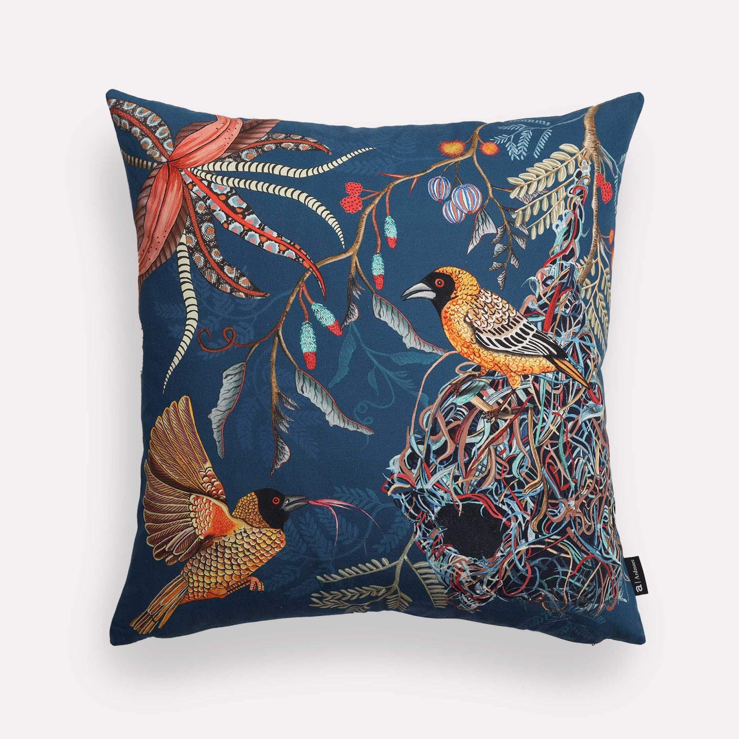 Thanda Nests Midnight Cotton Cushion Cover