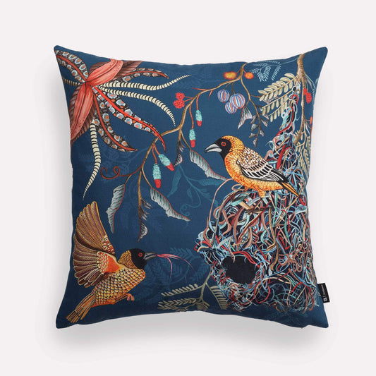Thanda Nests Midnight Cotton Cushion Cover