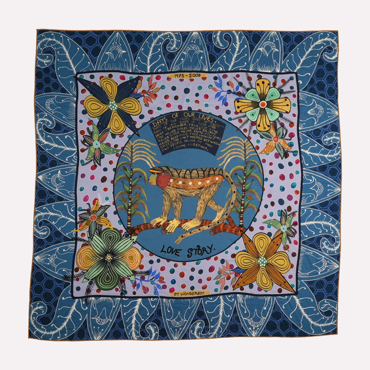Wonderboy Love Story Silk Scarf Frost 90