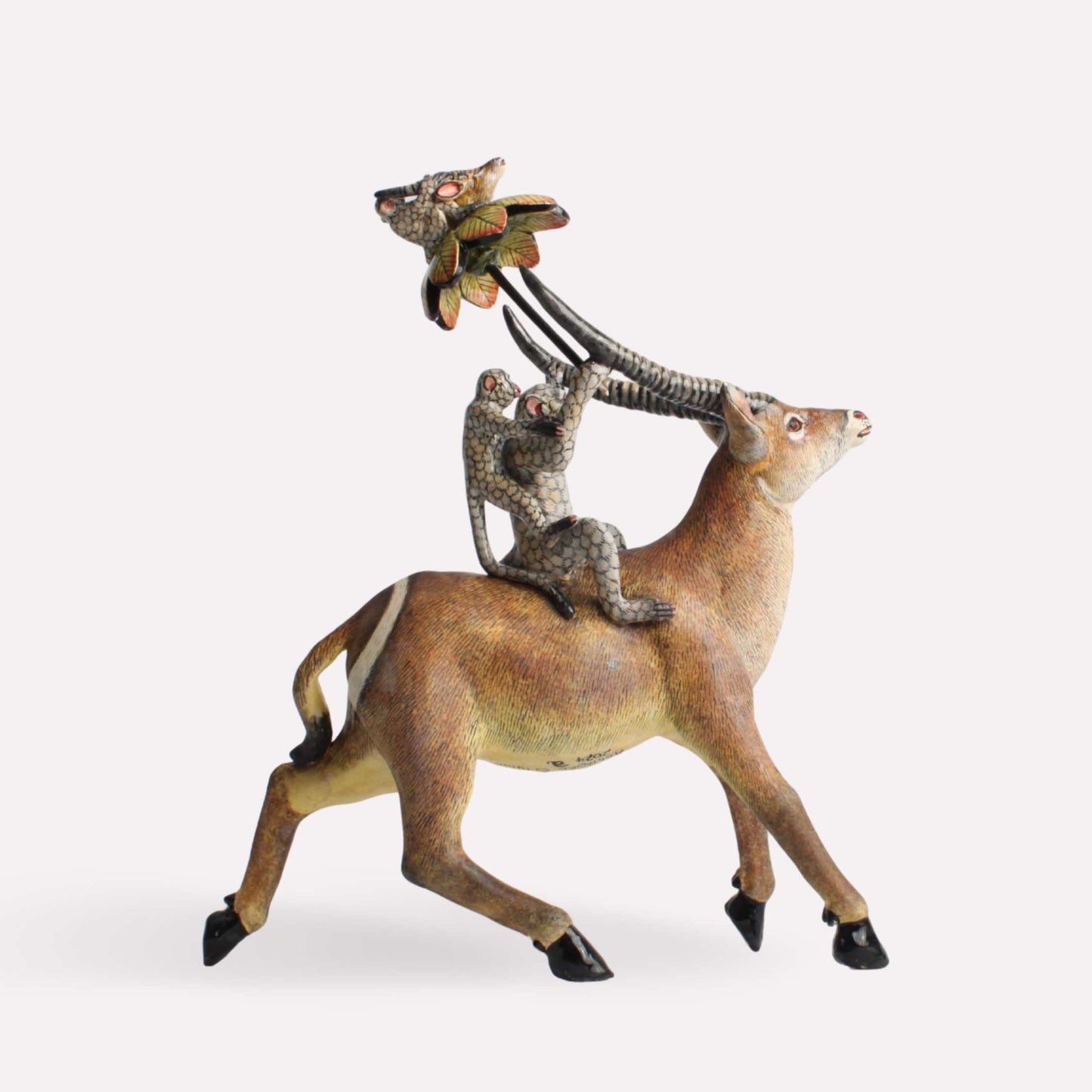 Waterbuck With Monkey Riders