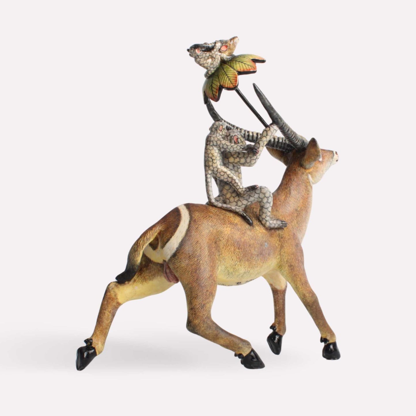 Waterbuck With Monkey Riders