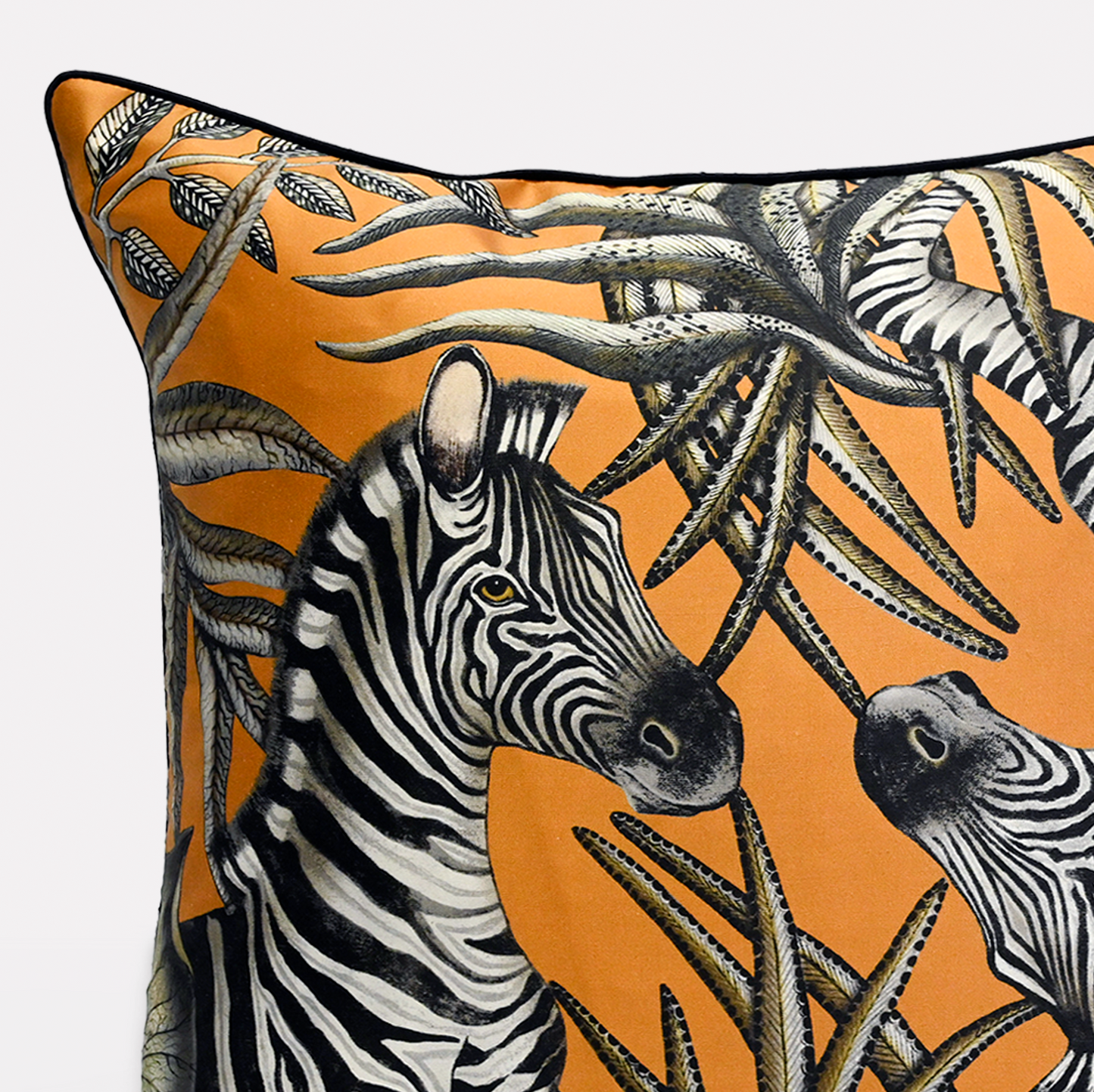 Thanda Stripe Flame Silk Cushion Cover