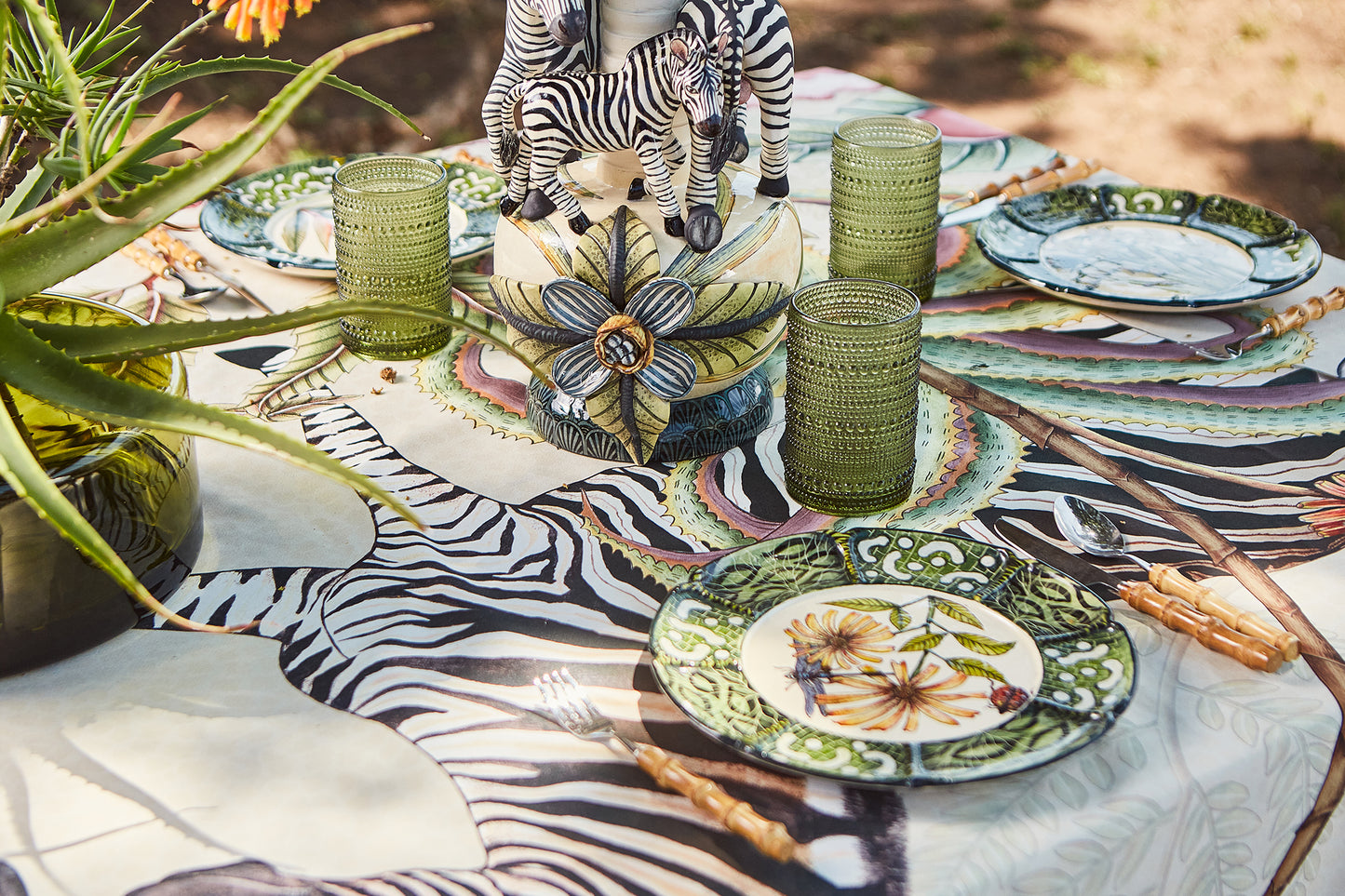 Pangolin Park Square Tablecloth in Stone