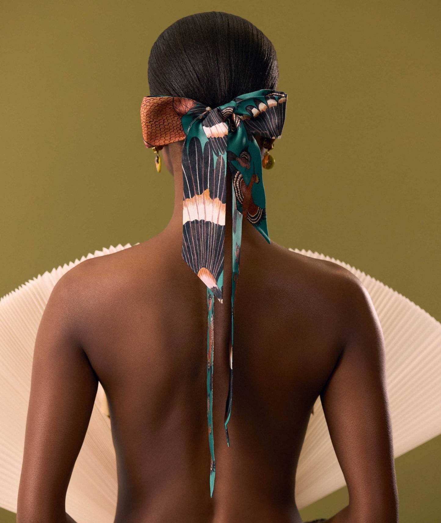 Hoopoe Hop Silk Twill in Rust 86