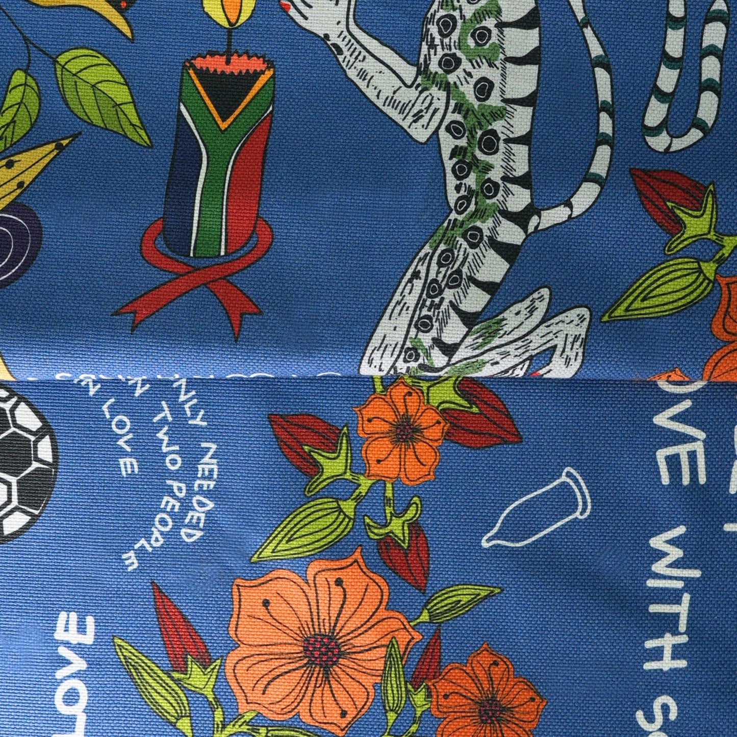 Wonderboy Wisdom Large Scale Midnight Thick Weave Linen Fabric