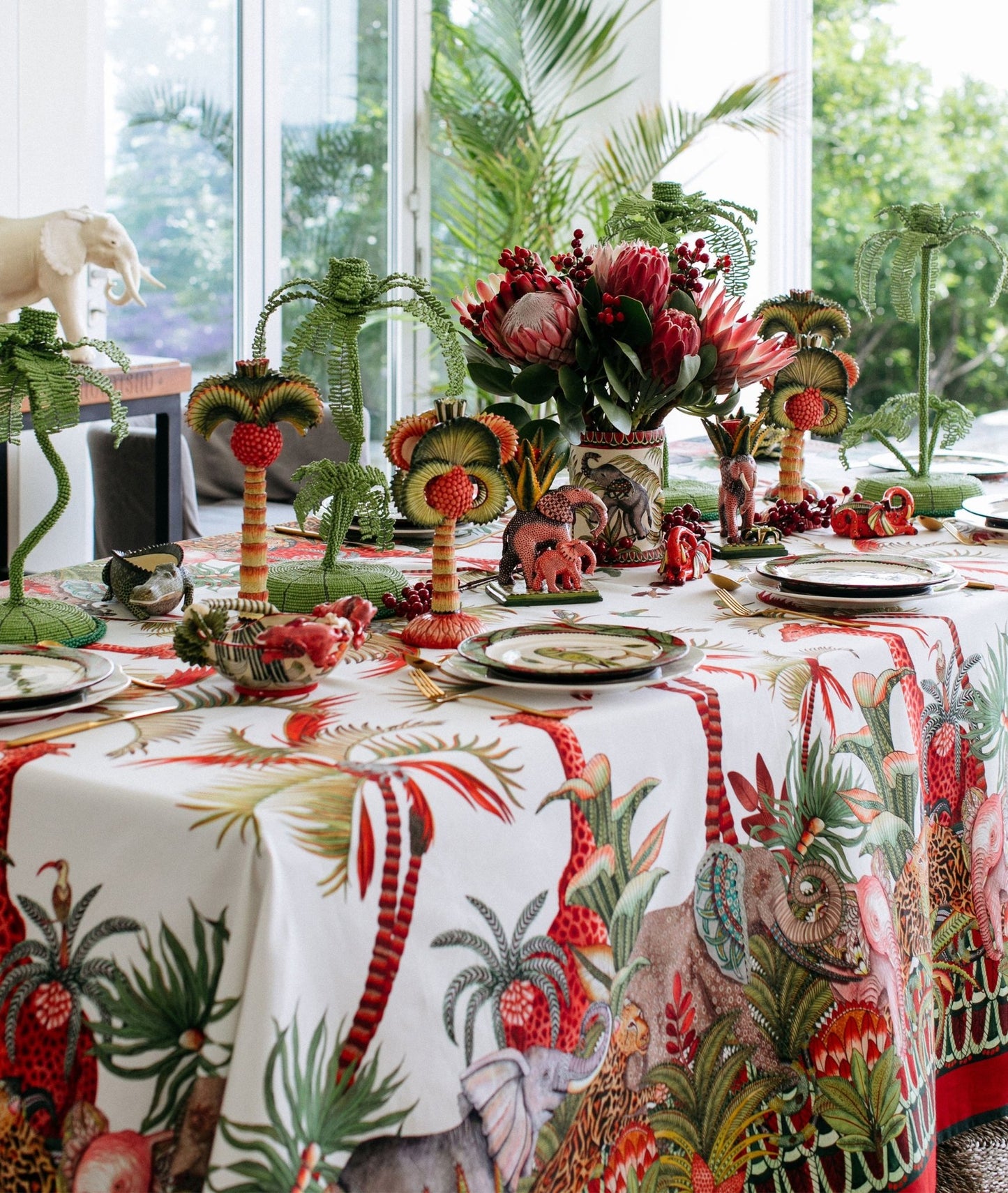 PALM PARADE SQUARE TABLECLOTH