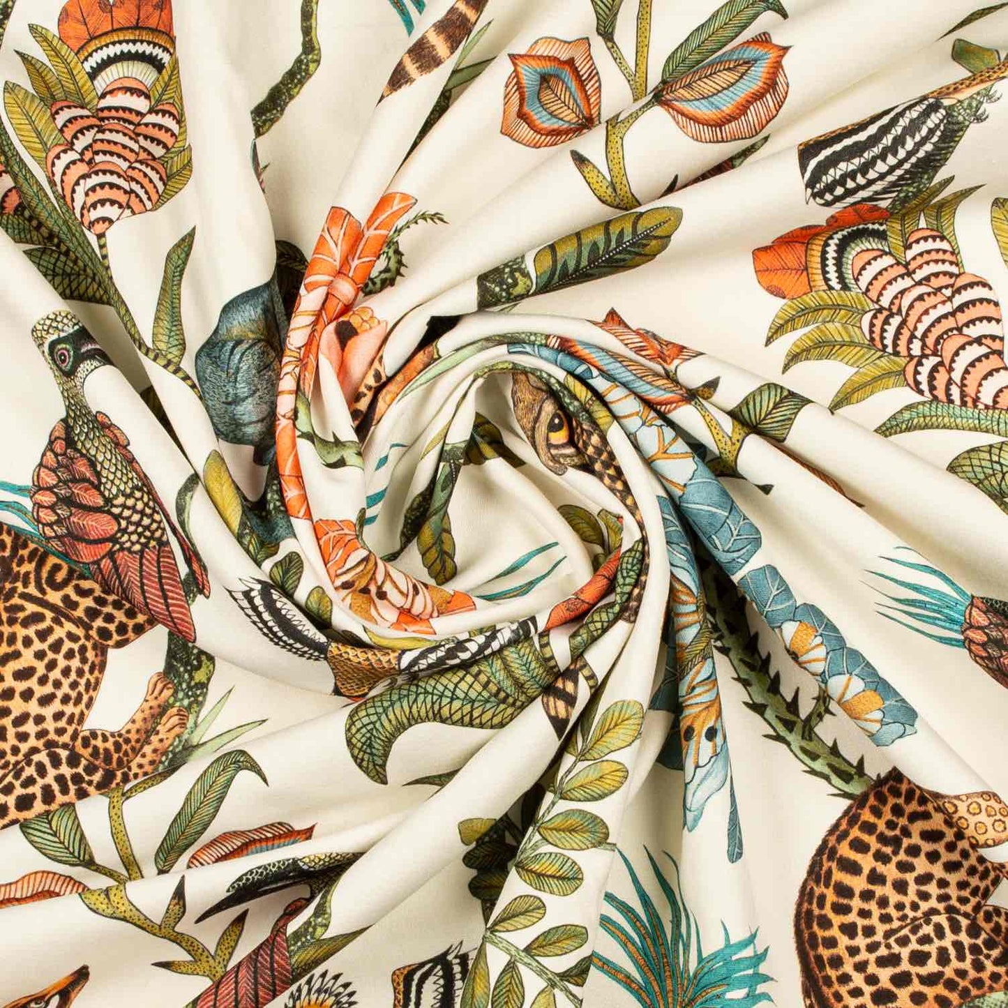 Camp Critters Coral Linen Fabric