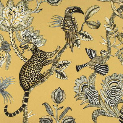 Camp Critters Gold Outdoor Fabric