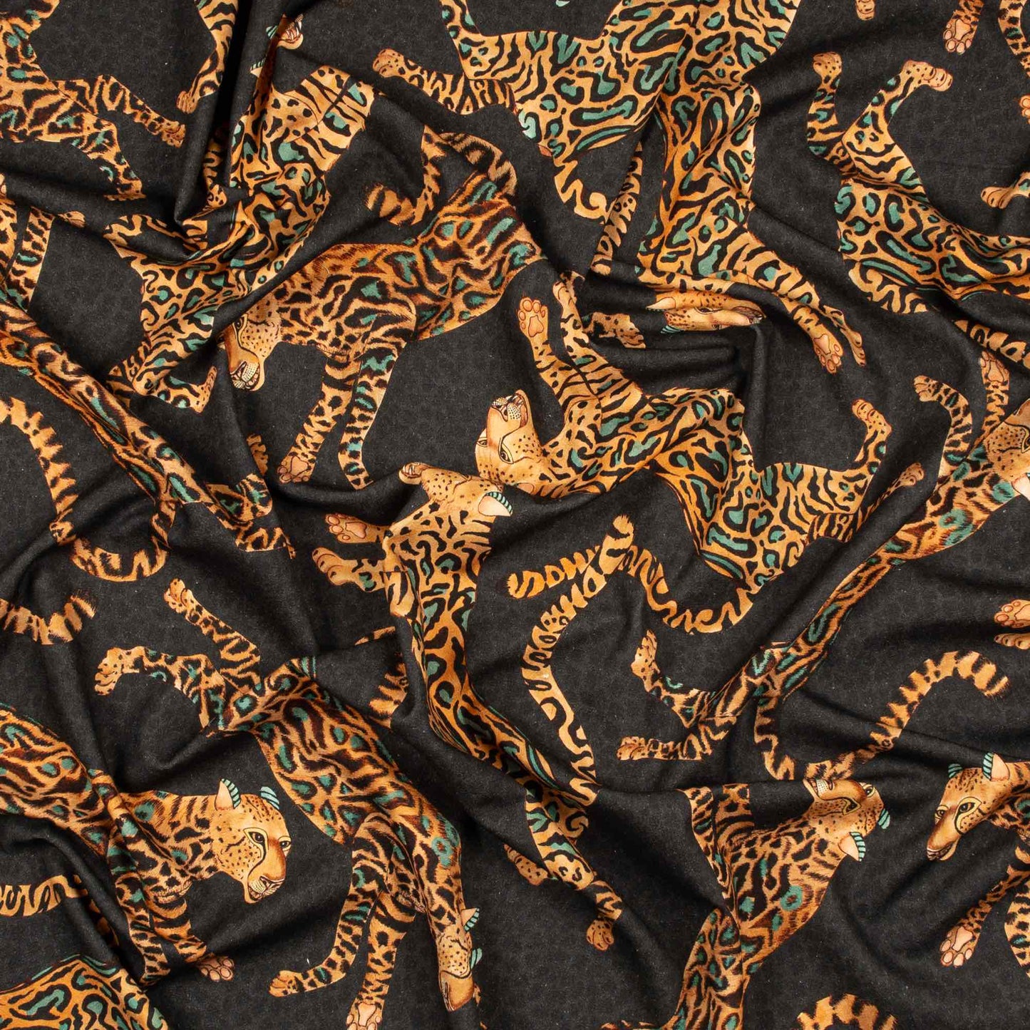 Cheetah Kings Amber Linen Fabric