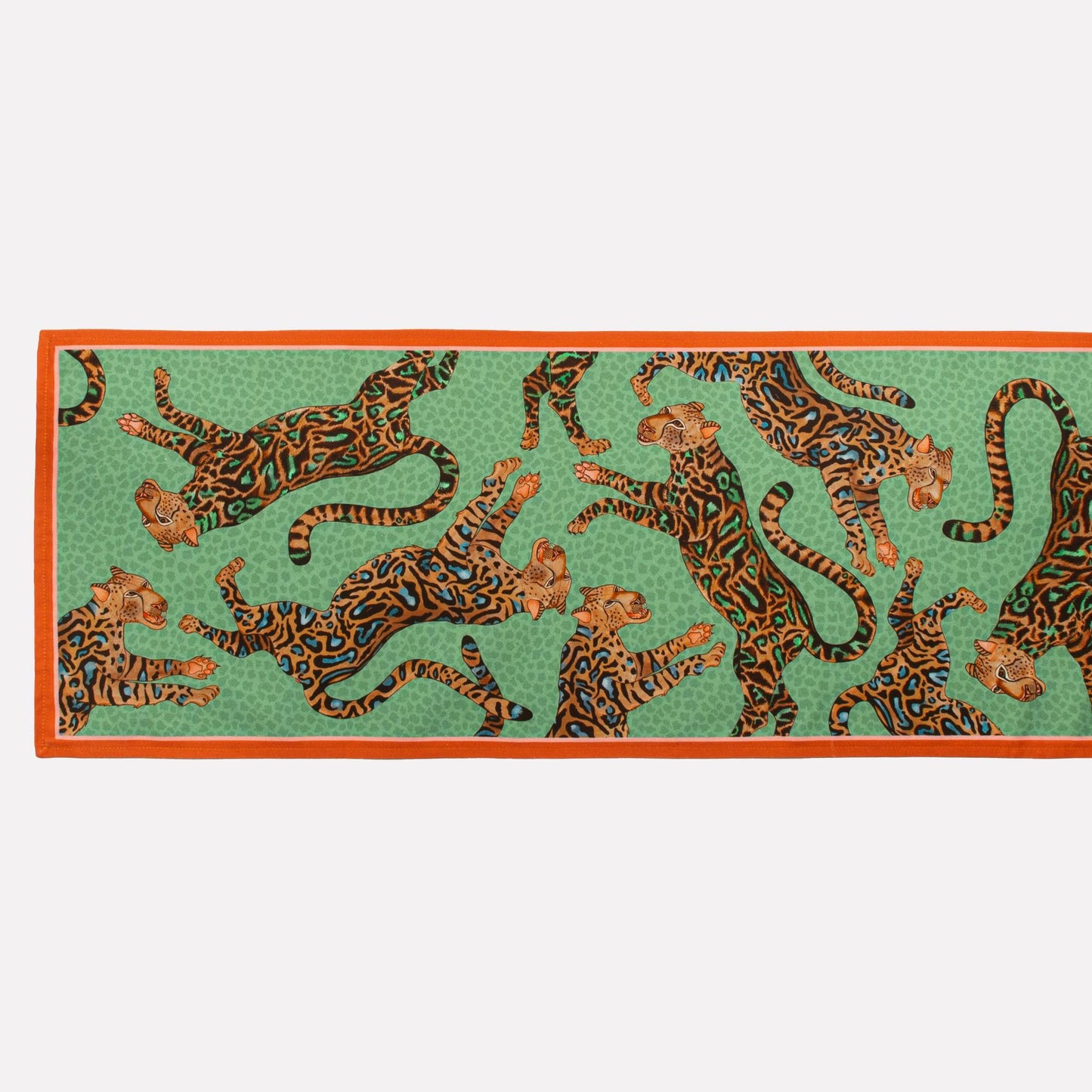 Cheetah King Table Runner in Jade