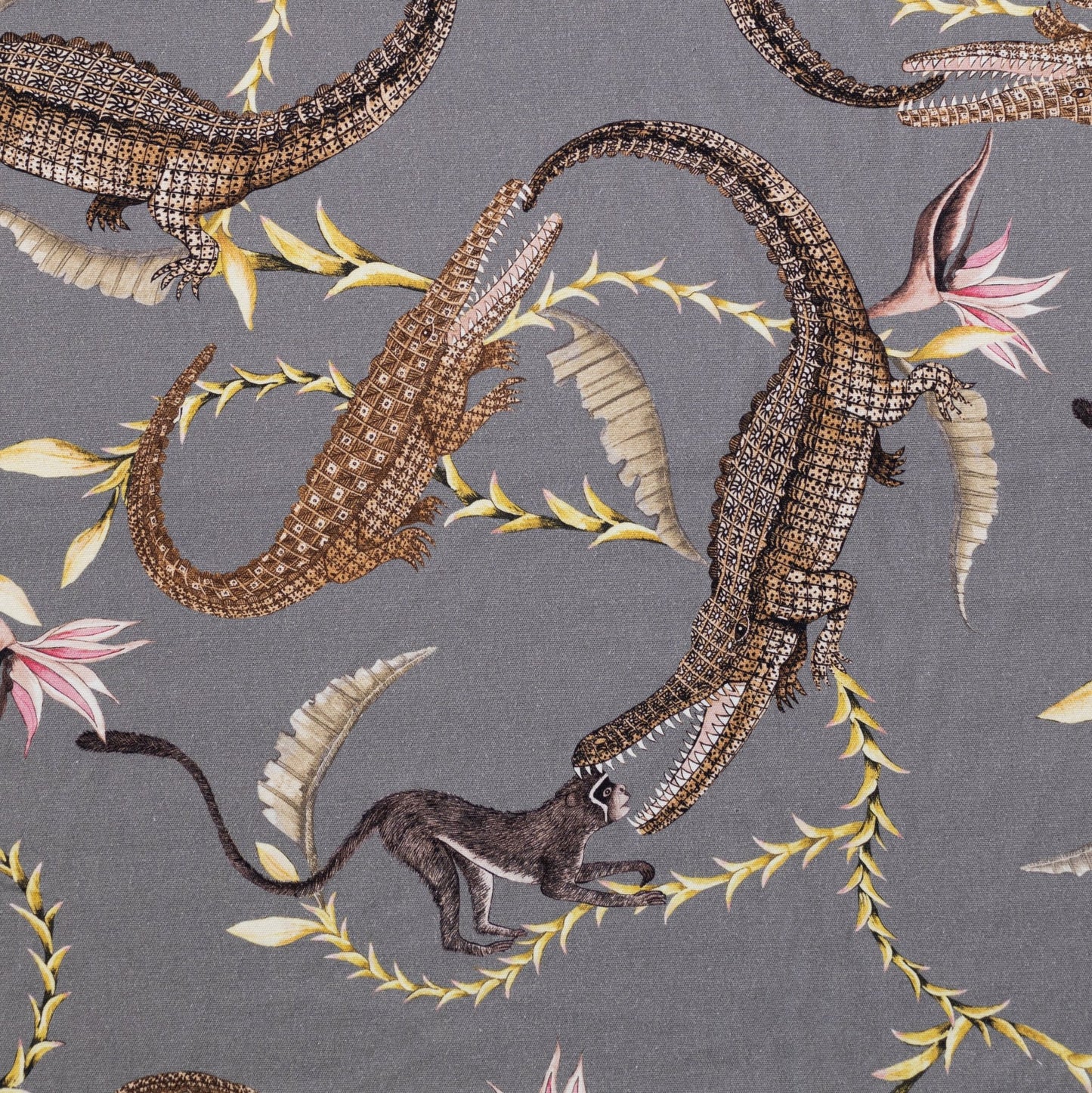 River Chase Silver Ripple Linen Fabric