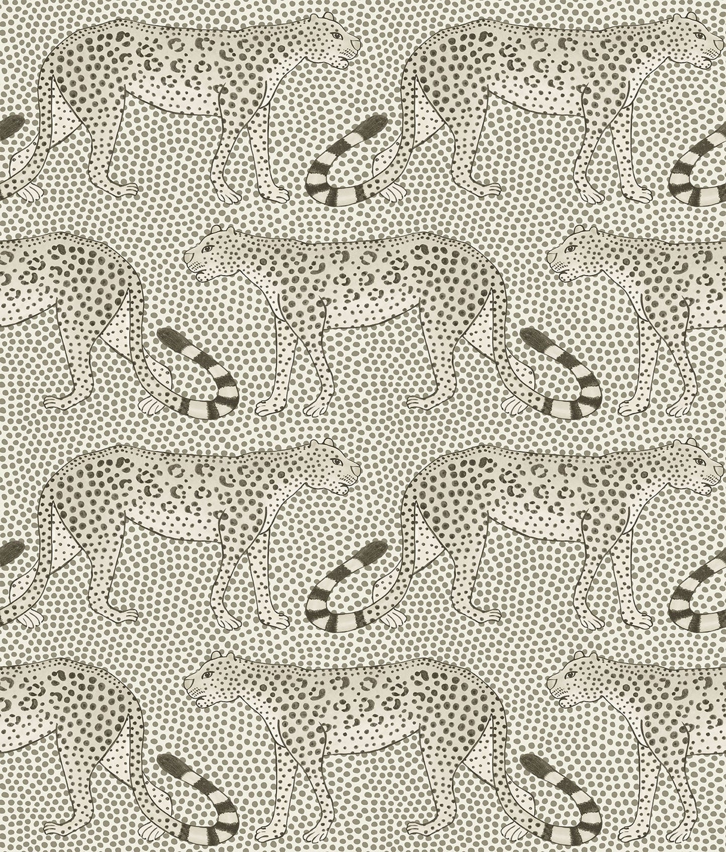 A light and airy version, featuring intricate leopard illustrations in a minimalistic, elegant colour palette.
