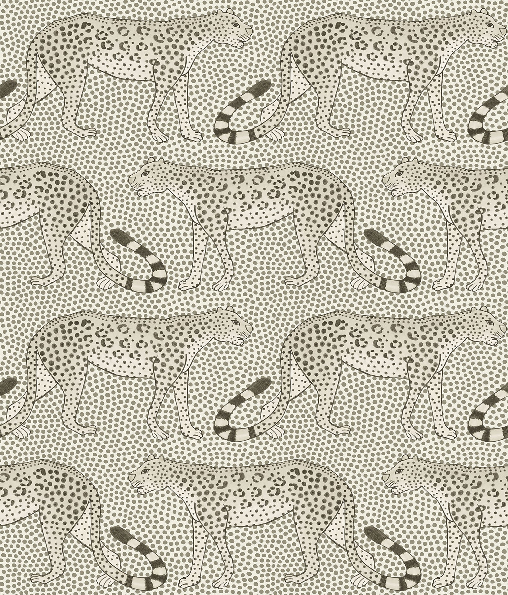 A light and airy version, featuring intricate leopard illustrations in a minimalistic, elegant colour palette.