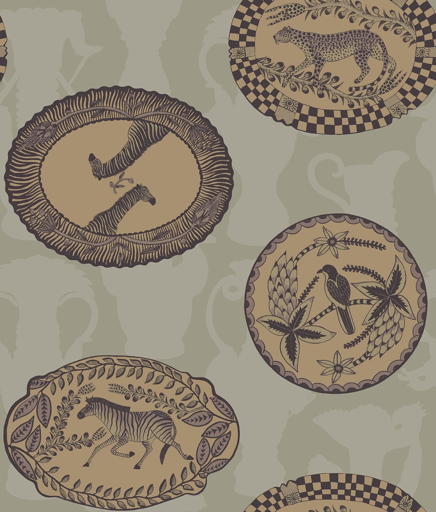 A sophisticated neutral palette featuring intricate motifs that blend seamlessly into classic decor.