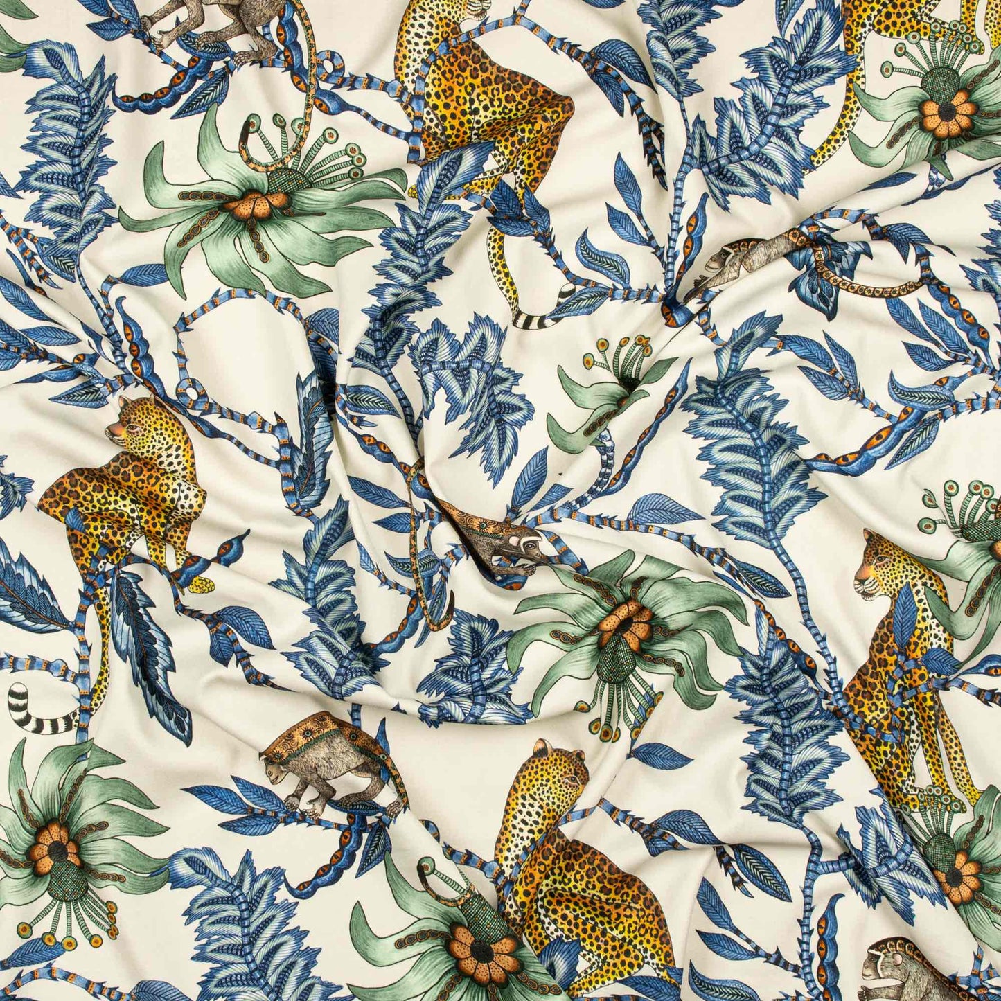 Monkey Bean Tanzanite Linen Fabric