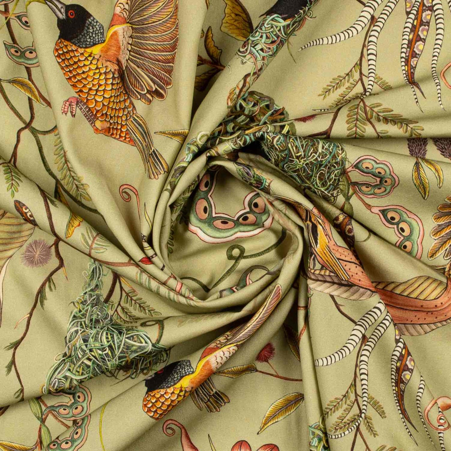 Thanda Nests Delta Linen Fabric